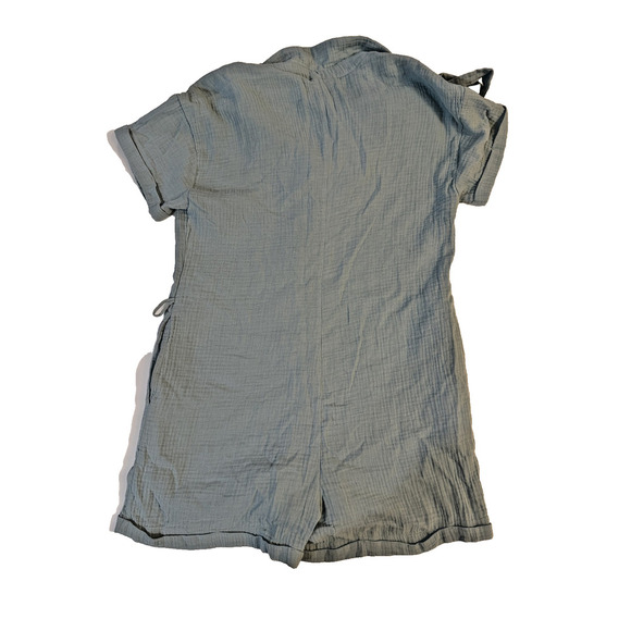 Lush Romper Womens Medium Button Front Short Sleeve Tie Waist Playsuit Cuffed - Picture 6 of 6